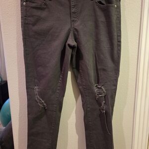 Distressed Gray Women Jeans